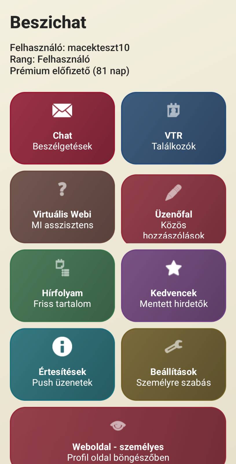 Beszichat főoldal