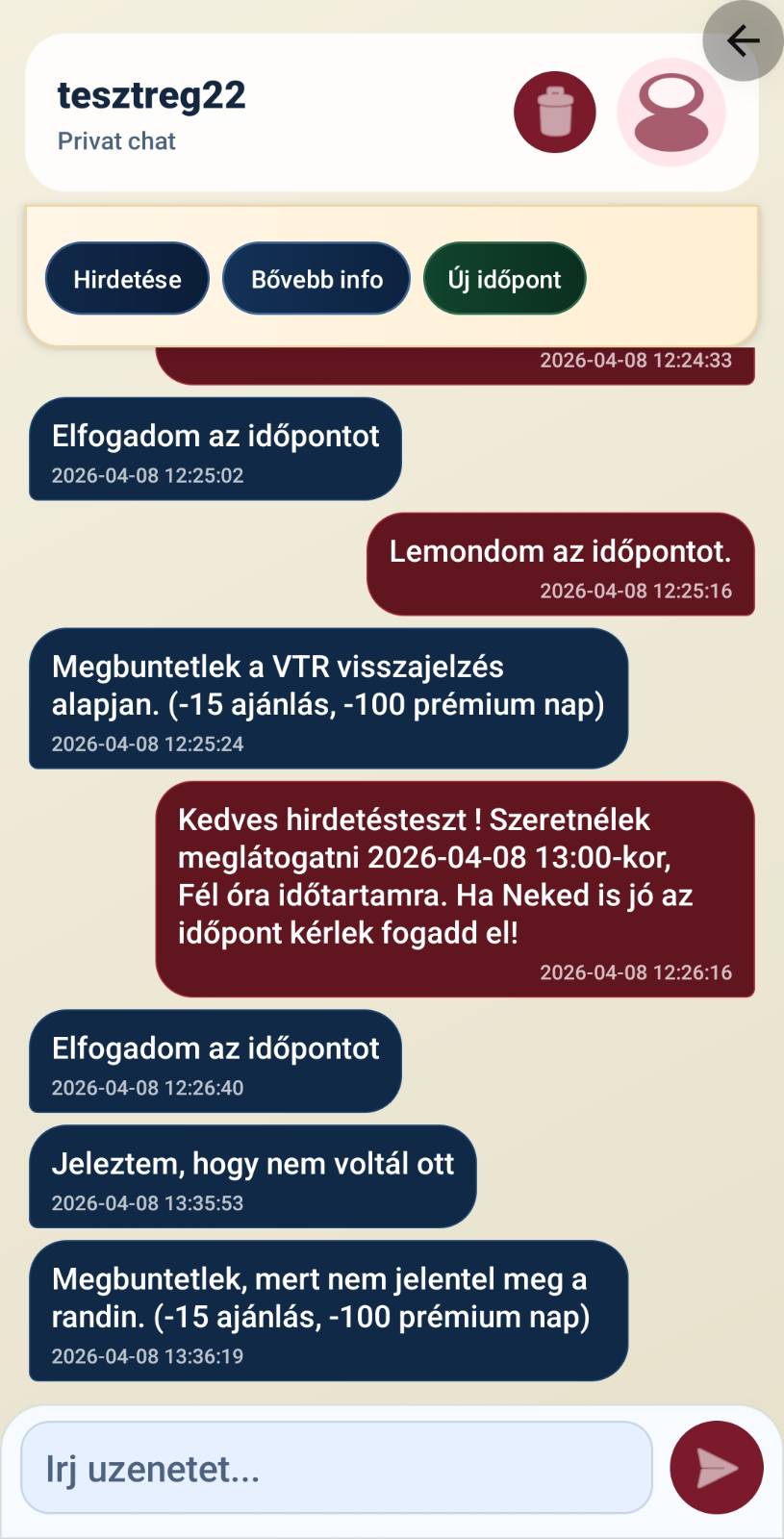 Chat és VTR
